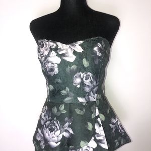 Floral Bustier in green